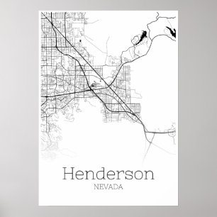 Henderson karta - Nevada - stadskartaaffisch Poster