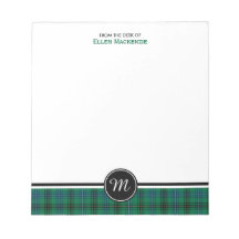 Henderson Klan Grönt och Blue Tartan Monogram