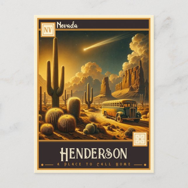 Henderson, Nevada | VINTAGE Vykort (Framsida)
