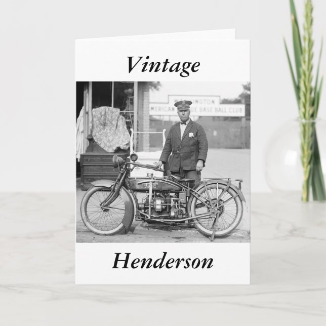 Henderson polis Motorcykel, 1922 Kort (Framsida)