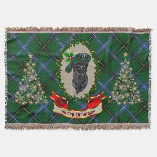 Henderson Scottie Hund jul Throw Blanket Filt (Framsidan)