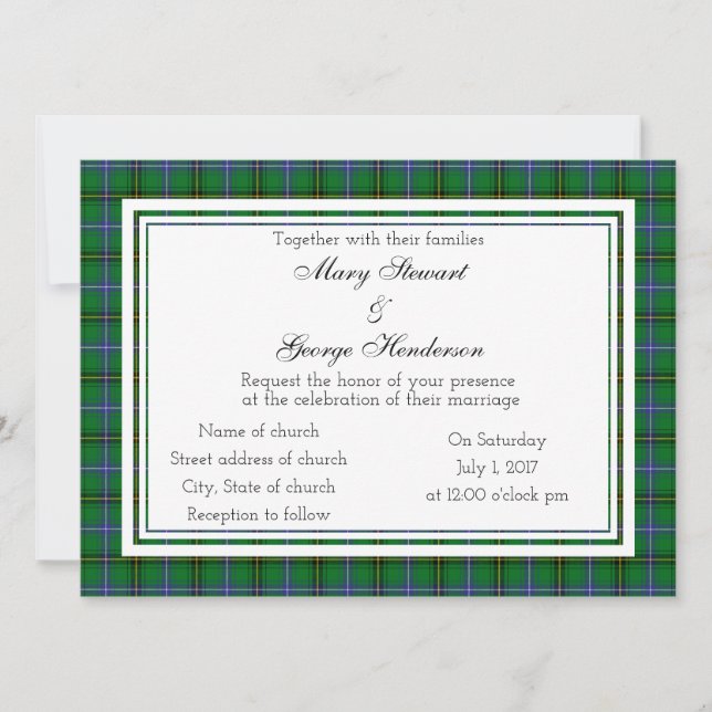 Henderson Scottish Wedding-inbjudan Inbjudningar (Framsida)