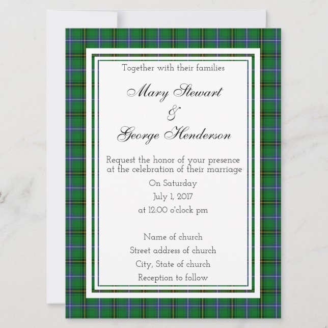 Henderson Scottish Wedding-inbjudan Inbjudningar (Framsida)
