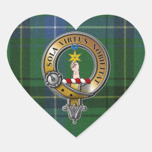 Henderson Tartan & Badge Hjärtformat Klistermärke