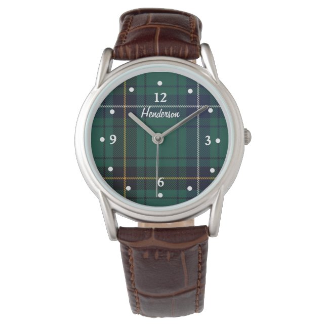 Henderson Tartan Play Faced Anpassningsbar Watch Armbandsur (Framsida)