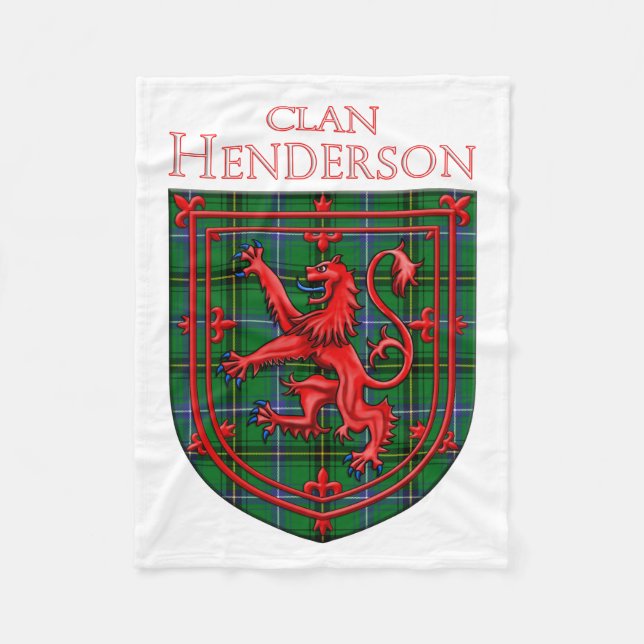 Henderson Tartan Scottish Plaid Lion Rampant Fleecefilt (Framsidan)