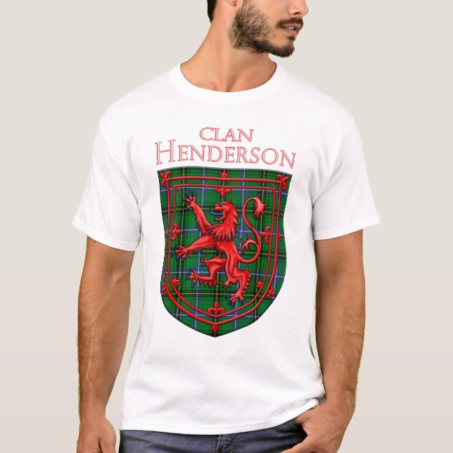 Henderson Tartan Scottish Play Lejon Rampant T Shirt (Framsida)