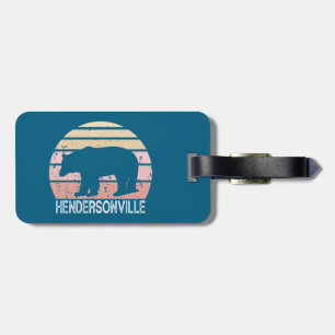 Hendersonville North Carolina Retro Bear Bagagebricka