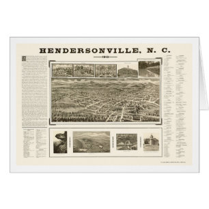 Hendersonville panorama- karta för NC - 1913 Hälsningskort