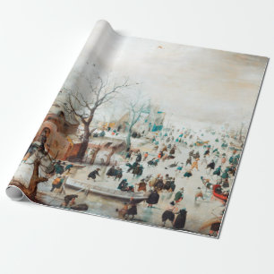 Hendrick Avercamps Winter Landscape med isens Skat Presentpapper