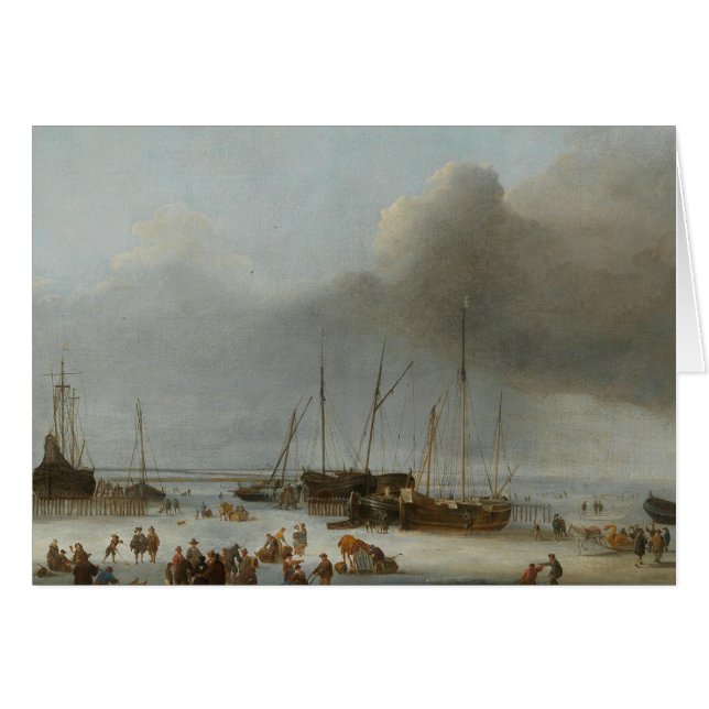 Hendrick Dubbels - Ice-Skating på Östran Dock Hälsningskort (Framsidan Horizontal)
