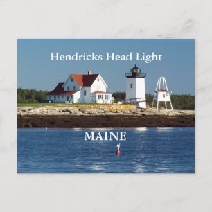 Hendricks Head Light, Maine Postcard Vykort