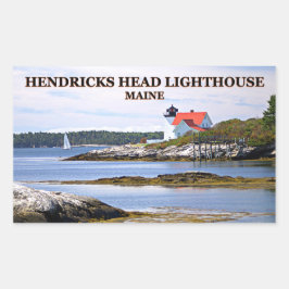 Hendricks Head Lighthouse, Maine Stickers Rektangulärt Klistermärke