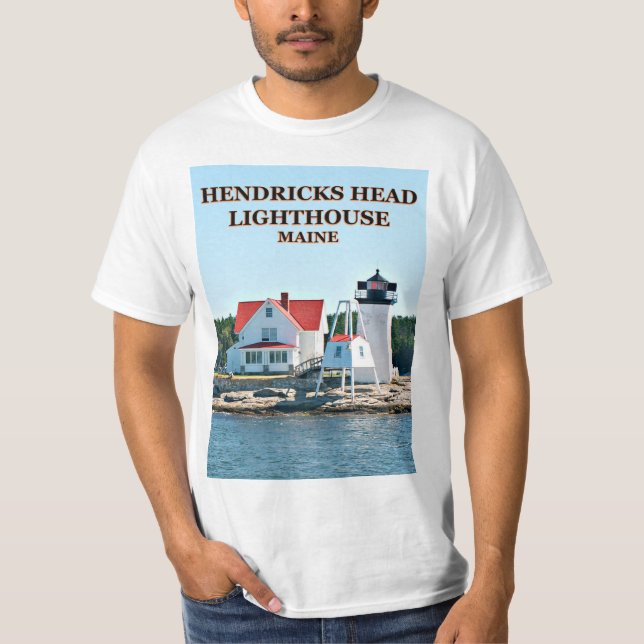 Hendricks Head Lighthouse, Maine T-Shirt (Framsida)