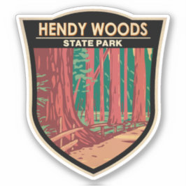 Hendy Skogen State Park California Badge Vintage Klistermärken