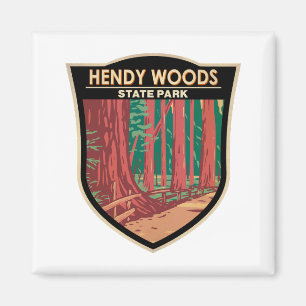 Hendy Skogen State Park California Badge Vintage Magnet