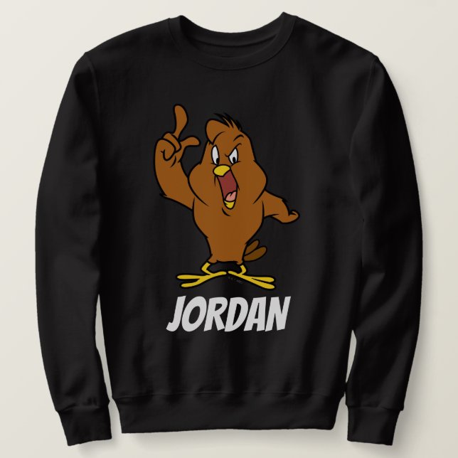 Henery Hawk Yelling Lång Ärmad Tröja (Design framsida)