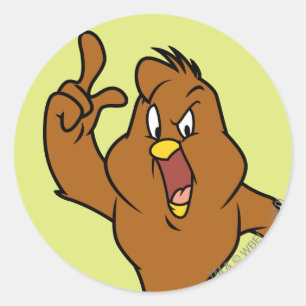 Henery Hawk Yelling Runt Klistermärke