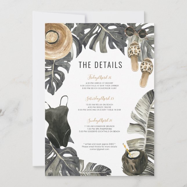 Henfest Beach Weekend Itinerary Inbjudningar (Baksida)