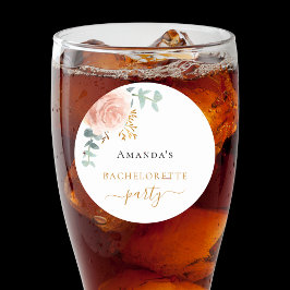 Henfest rosa guld blommig eukalyptus  runt klistermärke