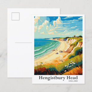 Hengistbury Head England Travel Illustration Vykort