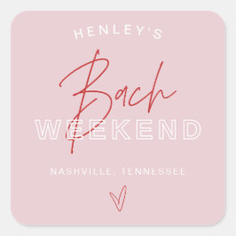 HENLEY Modern Rosa Röd Retro Möhippa Fyrkantigt Klistermärke