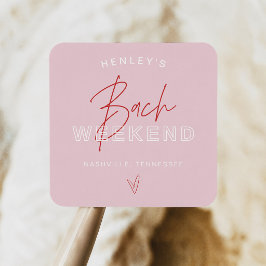 HENLEY Modern Rosa Röd Retro Möhippa Fyrkantigt Klistermärke