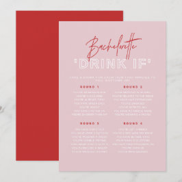 HENLEY Rosa och Red Bachelorette Drink If Game Inbjudningar
