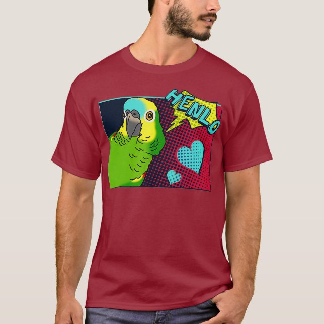 Henlo Birb memes Funny Tecknad Blue Fronzon Amazon T Shirt (Framsida)