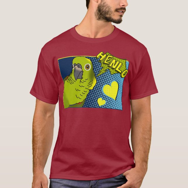 Henlo Birb memes Funny Tecknad Gult Naped Amazon T Shirt (Framsida)