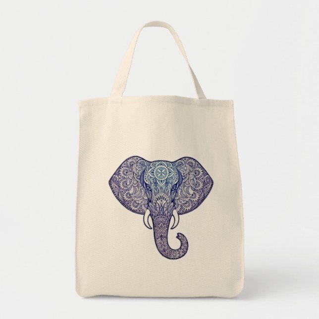 Henna Elephant Art Tygkasse (Framsidan)