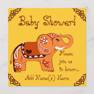 Henna Elephant (babyskor) Inbjudningar