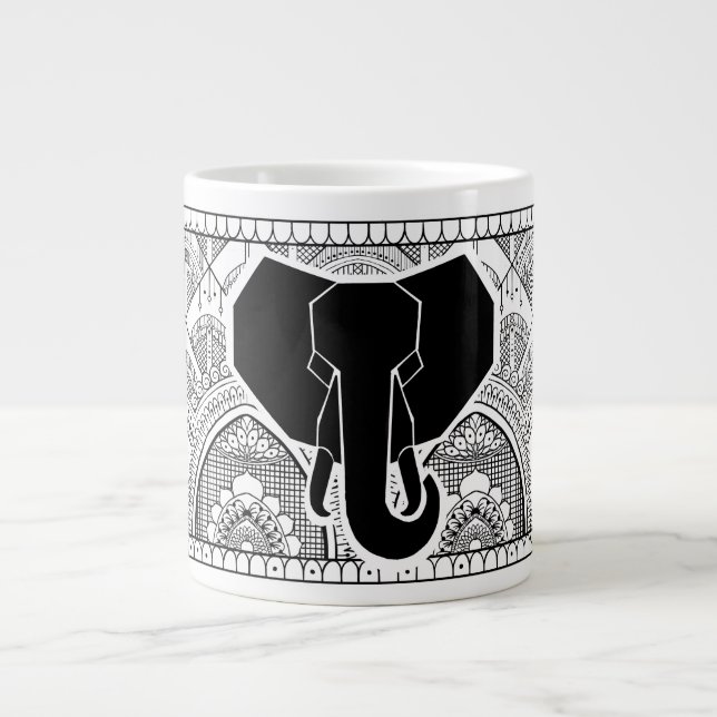 Henna Elephant Jumbo Mugg (Framsidan)
