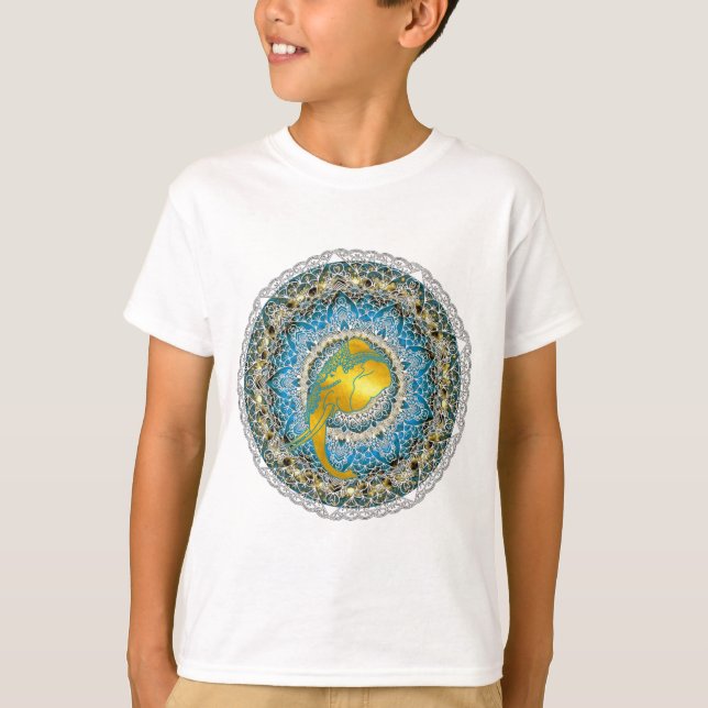 Henna Elephant Mandala Ganesha Mindfulness Gifts Tee Shirt (Framsida)