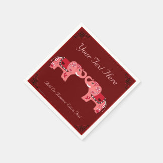 Henna Elephant (Red/Rosa) Pappersservett