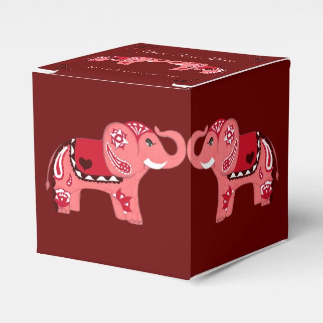 Henna Elephant (Red/Rosa) Presentaskar (Framsidan Sidan)
