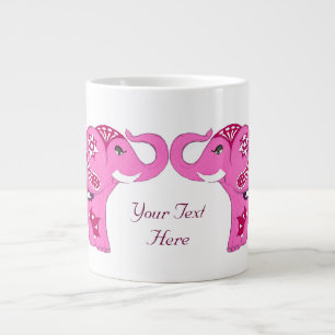 Henna Elephant (Rosa/Lila) Jumbo Mugg