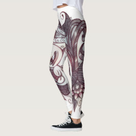 henna feather pants leggings