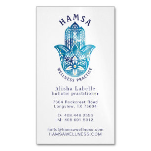 Henna Hamsa Hälsa Holistic Decorative Hand Magnetiska Visitkort