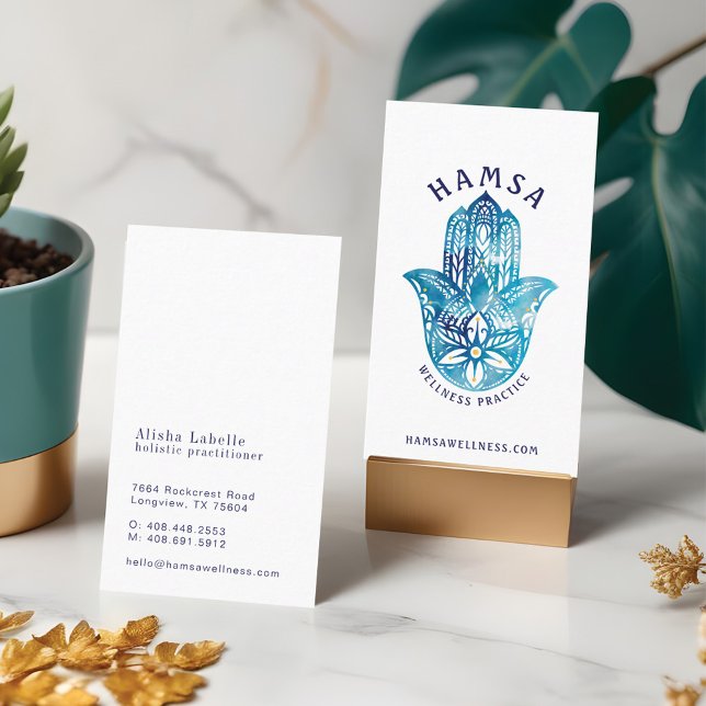 Henna Hamsa Hälsa Holistic Decorative Hand Visitkort (Henna Hamsa Wellness Holistic Decorative Hand Business Card)
