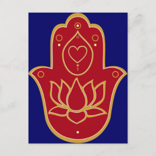 Henna Hamsa Lotus Vykort