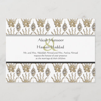 Henna Hand (Golden) (Bröllop) Inbjudningar