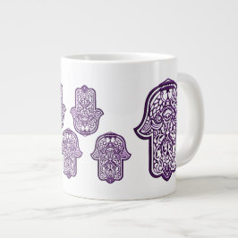 Henna Hand of Hamsa (Lila) Jumbo Mugg