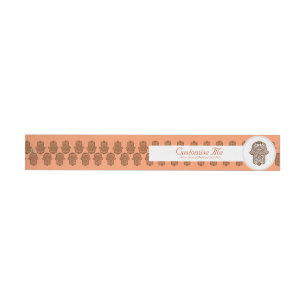 Henna Hand of Hamsa (Orange) Etikettband