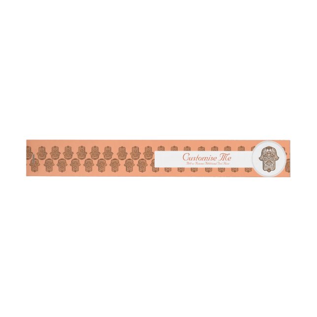 Henna Hand of Hamsa (Orange) Etikettband (Individuell)