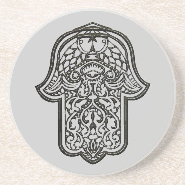 Henna Hand of Hamsa (Original) Underlägg Sandsten (Framsidan)