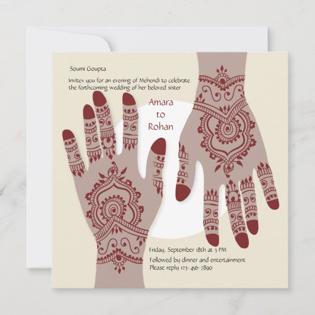 Henna Hands Inbjudan (Framsida)