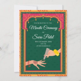 Henna-inbjudningar & Mehendi-inbjudningar Mehndi-f Inbjudningar