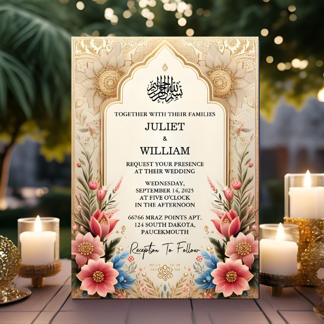 Henna Islam Nikah Arabiska Walima Muslim Bröllop Inbjudningar (Skapare uppladdad)