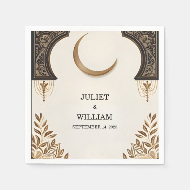 Henna Islam Nikah Arabiska Walima Muslim Bröllop Pappersservett (Framsidan)